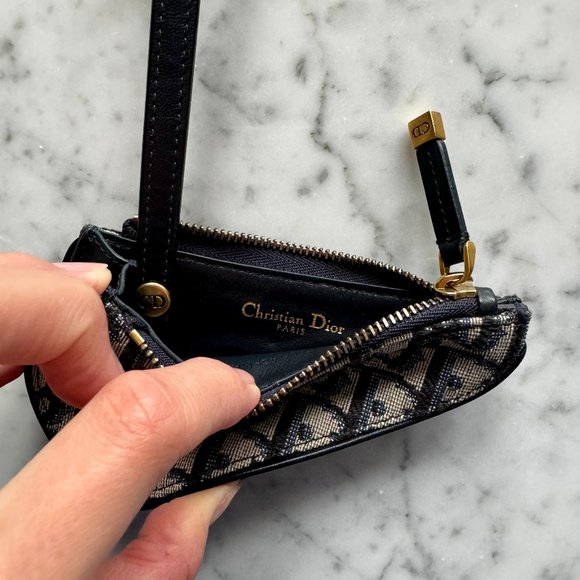 Dior Blue Dior Oblique Saddle Coin Purse - Picture 3 of 11